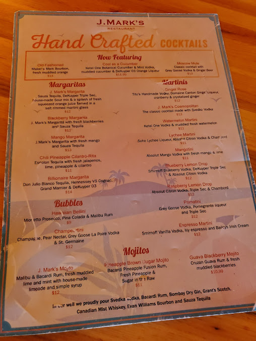 Menu J.mark's Restaurant - 9