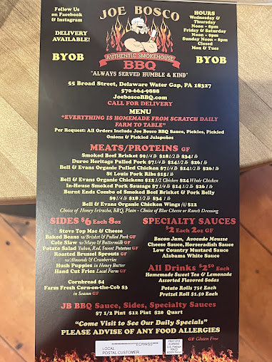 Menu Joe Bosco Authentic Smokehouse Bbq - 2