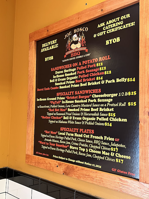 Menu Joe Bosco Authentic Smokehouse Bbq - 7