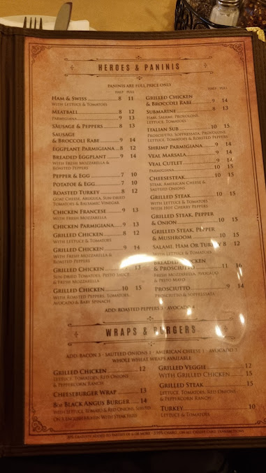 Menu Joe & Pat's Pizzeria & Restaurant - 1