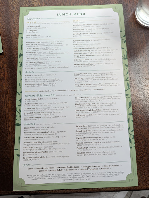 Menu Joe’s On Newbury - 3
