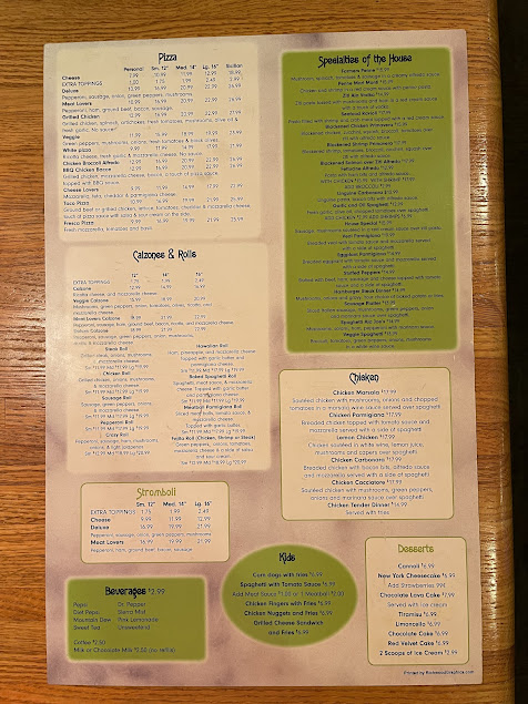 Menu Joe's Pizza Pasta Palace - 0