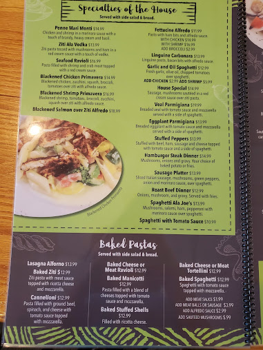Menu Joe's Pizza Pasta Palace - 5