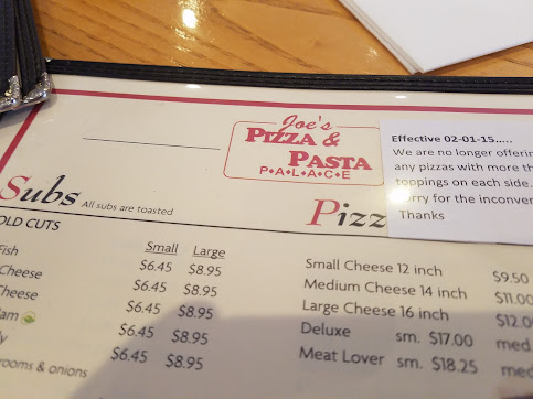 Menu Joe's Pizza Pasta Palace - 7
