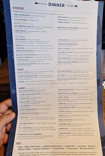 Menu Joe's Waterfront - 1