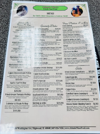 Menu Johnnie Mae's Creole Kitchen - 3