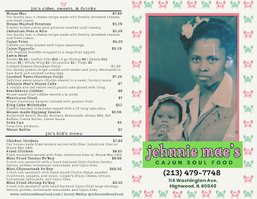Menu Johnnie Mae's Creole Kitchen - 7