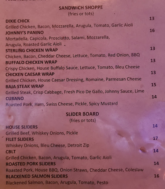 Menu Johnny Blacks Public House - 0