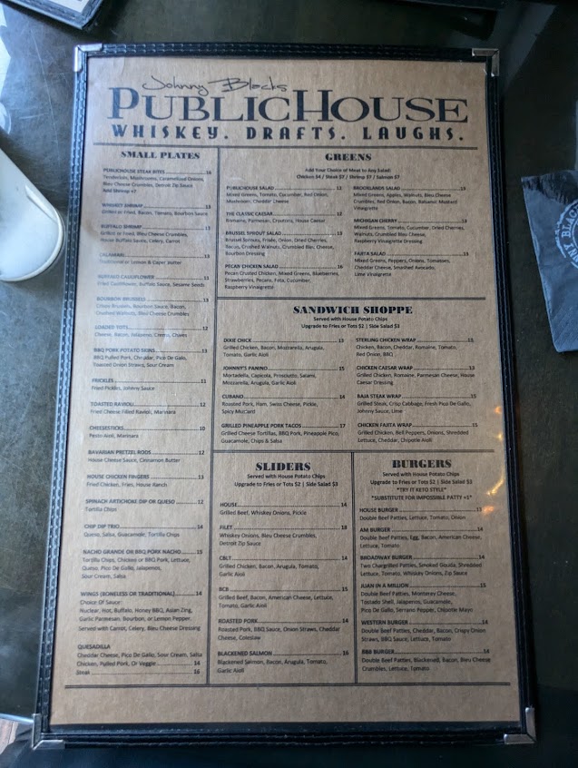 Menu Johnny Blacks Public House - 2
