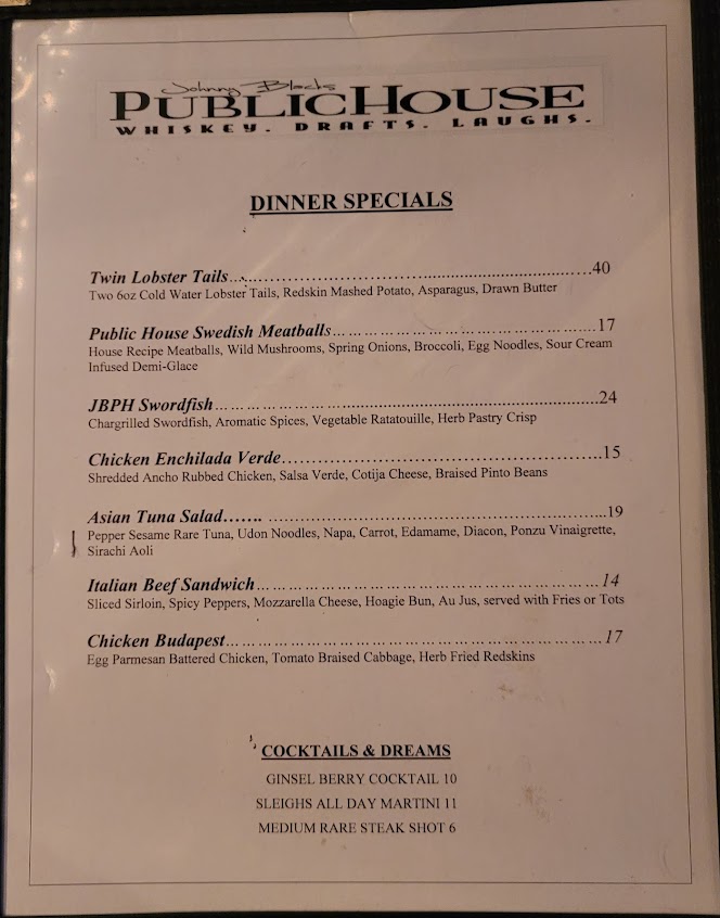 Menu Johnny Blacks Public House - 4
