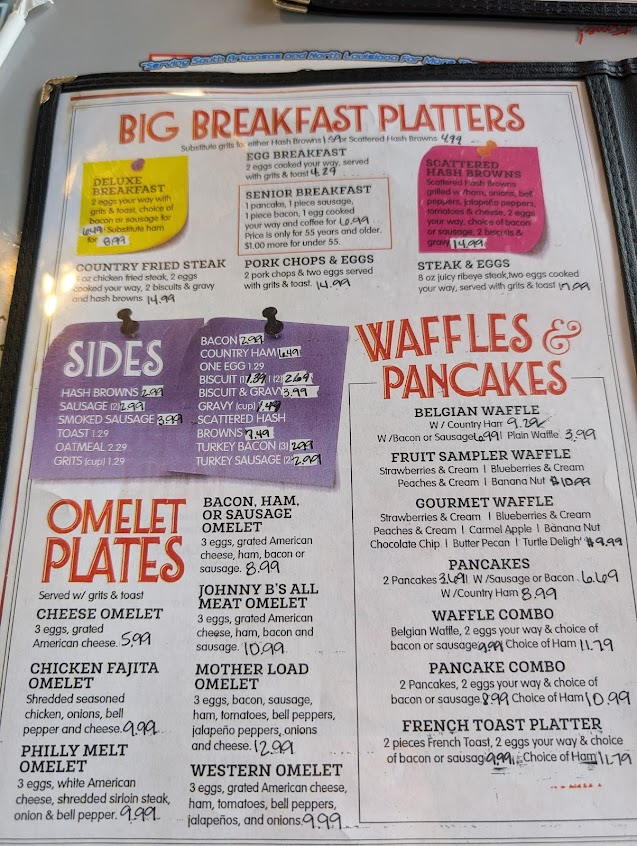 Menu Johnny Bs El Dorado - 0