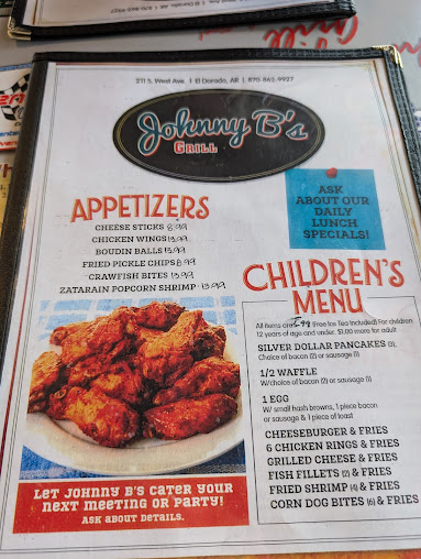 Menu Johnny Bs El Dorado - 2