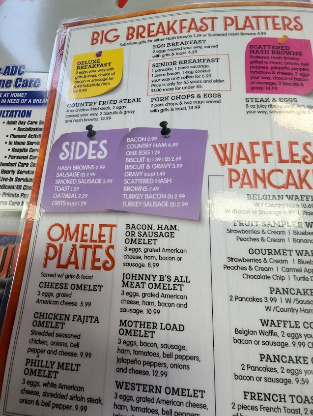 Menu Johnny Bs El Dorado - 3