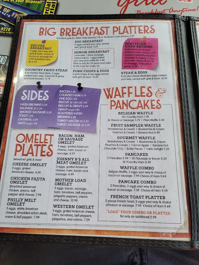 Menu Johnny Bs El Dorado - 7