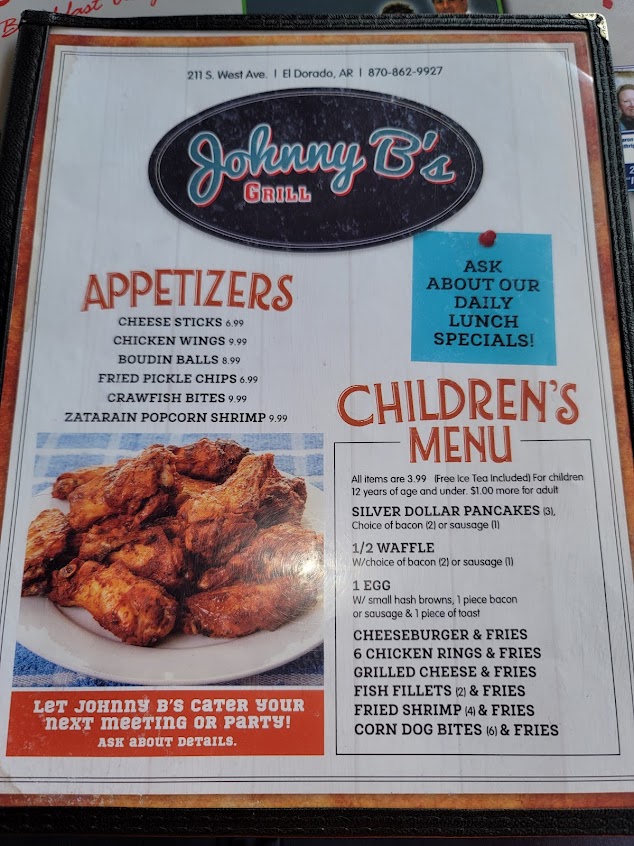 Menu Johnny Bs El Dorado - 8