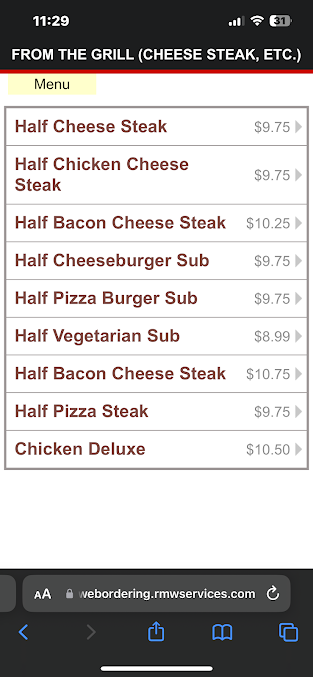 Menu Johnny D's Pizzeria & Restaurant - 1