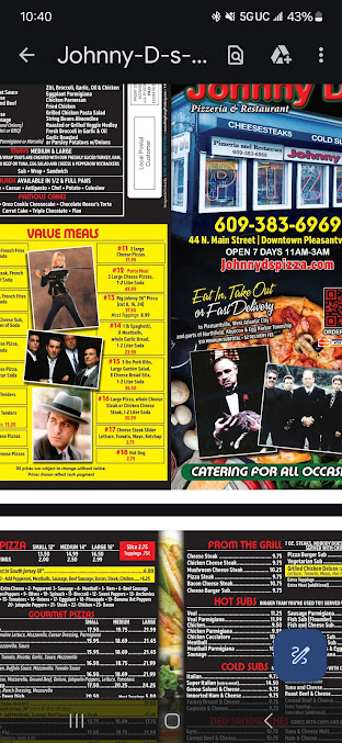 Menu Johnny D's Pizzeria & Restaurant - 2