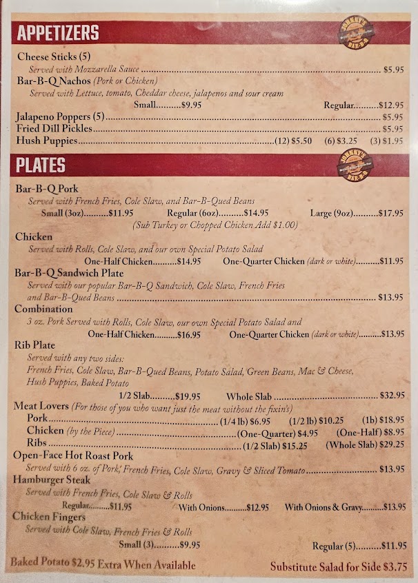 Menu Johnnys Bar B Q - 1