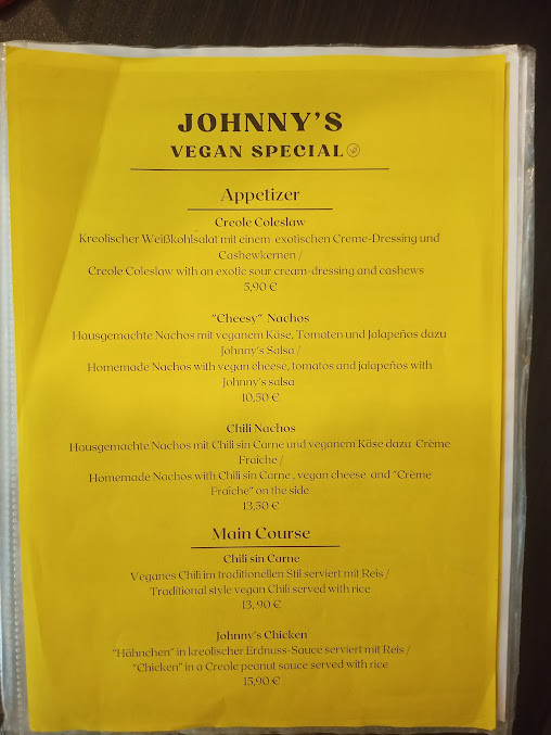Menu Johnny's Bar - Karibisches Restaurant - 9