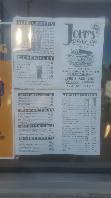 Menu John's Drive-In - 1