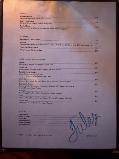 Menu Jules - 2