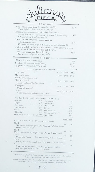 Menu Juliana’s - 0