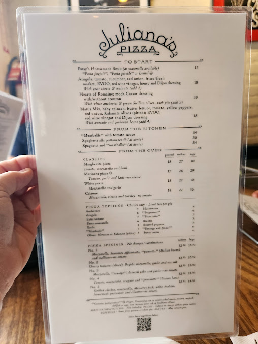 Menu Juliana’s - 1