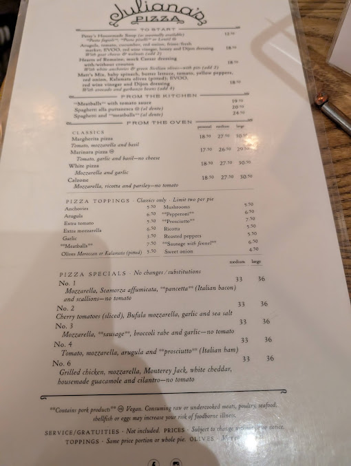 Menu Juliana’s - 3