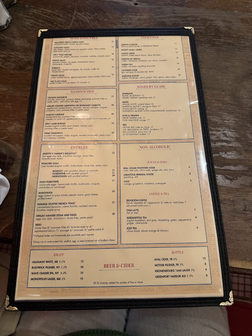Menu Juliette Restaurant - 4
