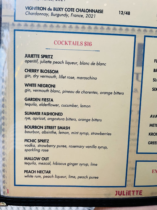 Menu Juliette Restaurant - 6