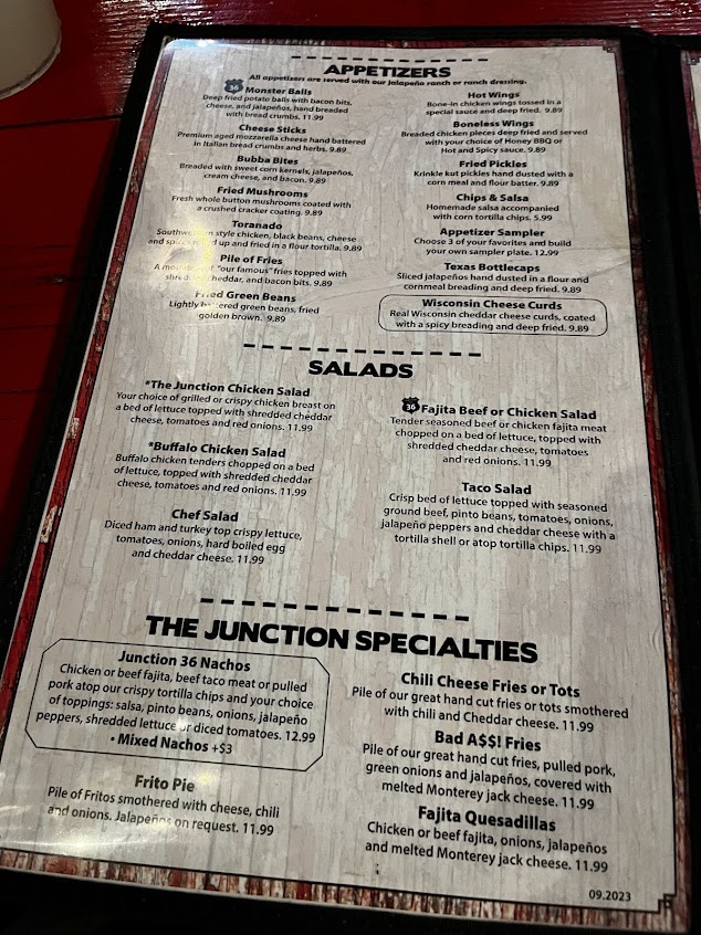 Menu Junction On Route 36 - 0