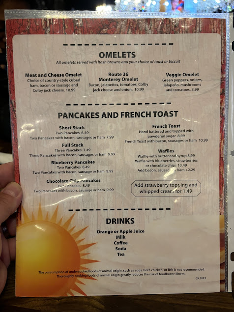 Menu Junction On Route 36 - 3