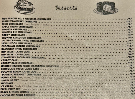 Menu Junior's Restaurant And Bakery - 2