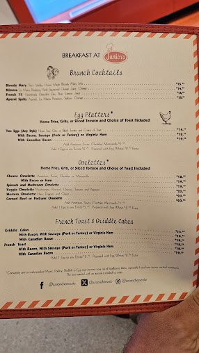 Menu Junior's Restaurant And Bakery - 5