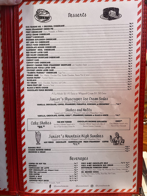 Menu Junior's Restaurant And Bakery - 8