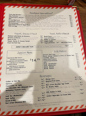 Menu Junior's Restaurant & Bakery - 8