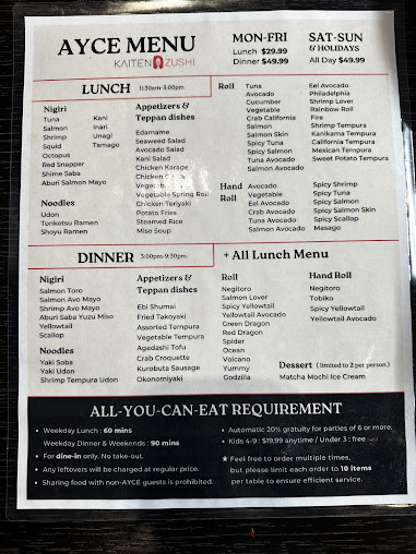Menu Kaiten Zushi Nomad - 6