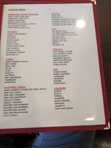 Menu Kalia Indian Cuisine Sports Lounge - 1