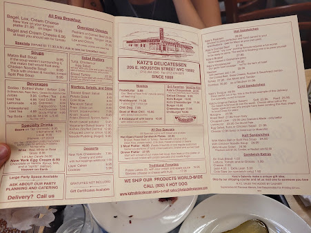 Menu Katz's Delicatessen - 1