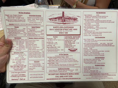 Menu Katz's Delicatessen - 2