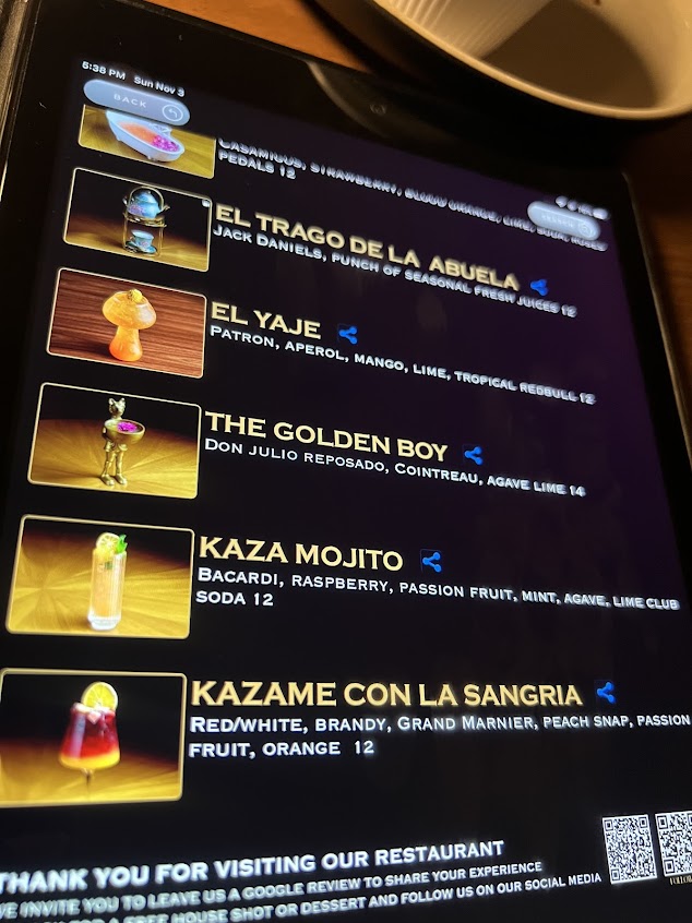 Menu Kaza Restaurant Urban Dining - 3