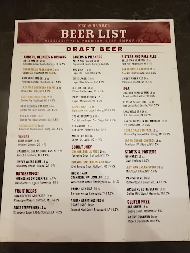 Menu Keg Barrel Ocean Springs - 6