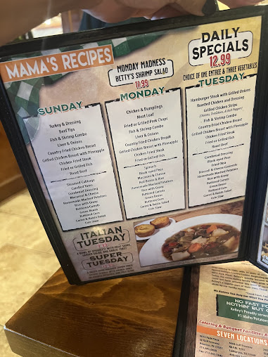Menu Kelley's Country Cookin' {Meadows Place} - 1
