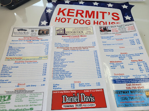 Menu Kermits Hot Dog House - 1