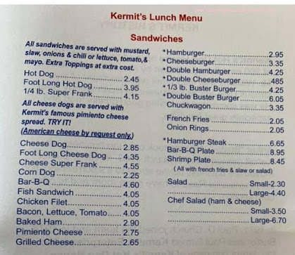 Menu Kermits Hot Dog House - 4