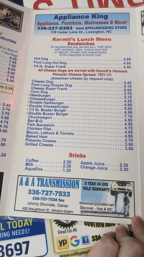 Menu Kermits Hot Dog House - 5