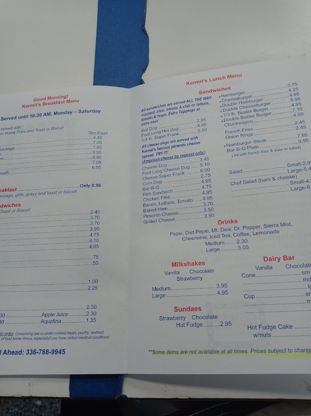 Menu Kermits Hot Dog House - 6