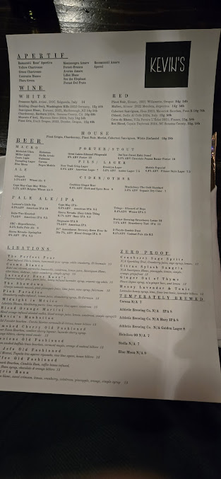 Menu Kevin's Bar & Restaurant - 2