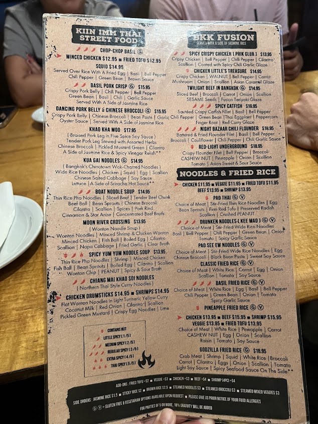 Menu Kiin Imm Thai Restaurant Rockville - 0