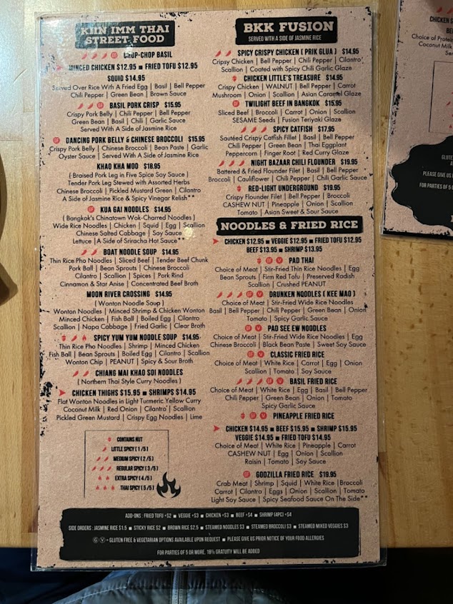 Menu Kiin Imm Thai Restaurant Rockville - 4